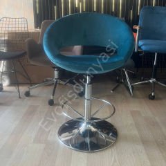 Song Çemberli Bar Sandalyesi Petrol Yeşil