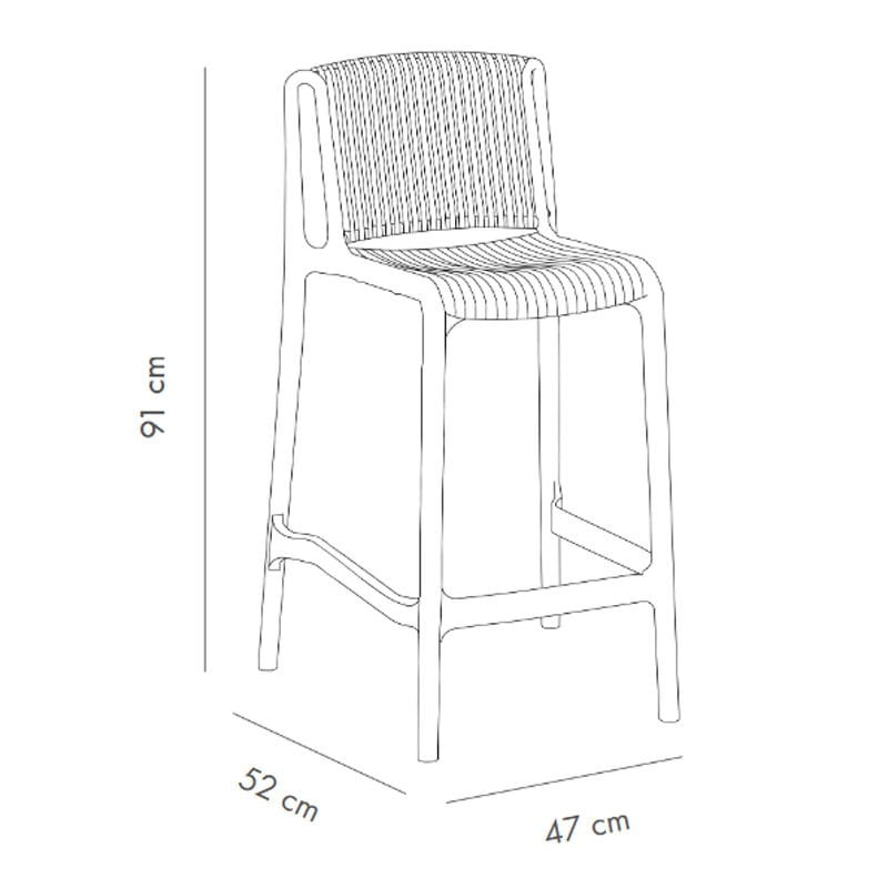 Tropik PP Plastik Bar Sandalyesi 65 cm - Saks Mavi