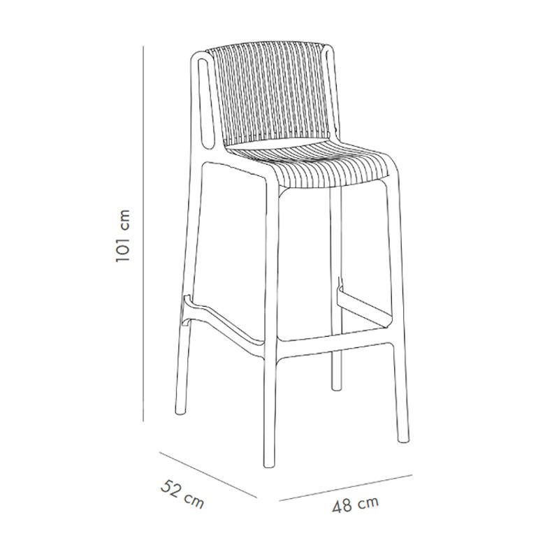 Tropik PP Plastik Bar Sandalyesi 75 cm - Saks Mavi