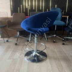 Song Çemberli Bar Sandalyesi Lacivert Kumaş