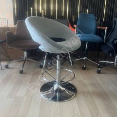 Song Çemberli Bar Sandalyesi Bej Kaşe Kumaş