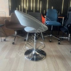 Song Çemberli Bar Sandalyesi Bej Kaşe Kumaş