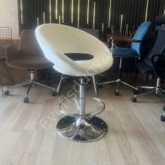 Song Çemberli Bar Sandalyesi Krem Kumaş