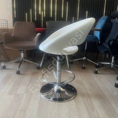 Song Çemberli Bar Sandalyesi Krem Kumaş