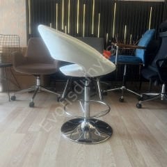 Song Çemberli Bar Sandalyesi Krem Kumaş