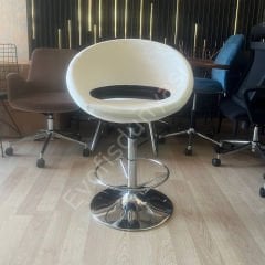 Song Çemberli Bar Sandalyesi Krem Kumaş