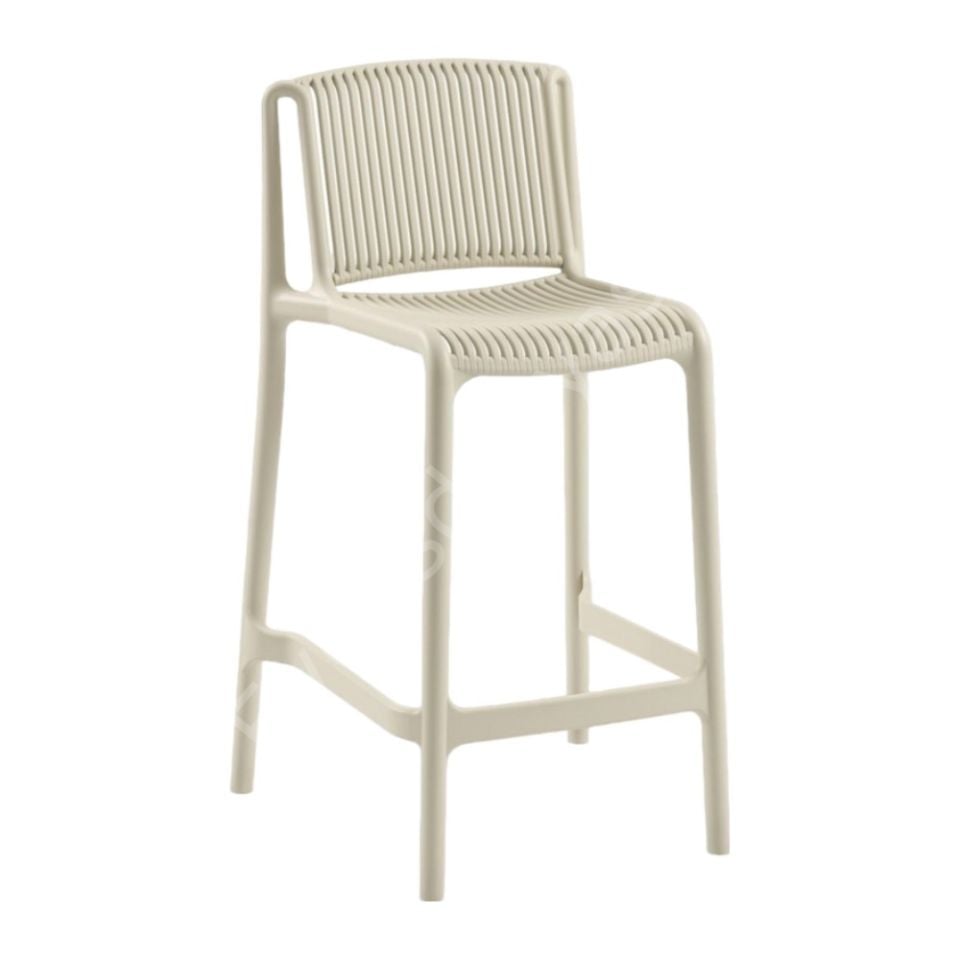 Tropik PP Plastik Bar Sandalyesi 65 cm - Bej