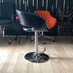 Ciro Boru Ayaklı Bar Sandalyesi Beyaz Deri