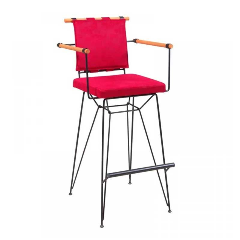Penyes Metal Bar Sandalyesi Kırmızı - 75 cm