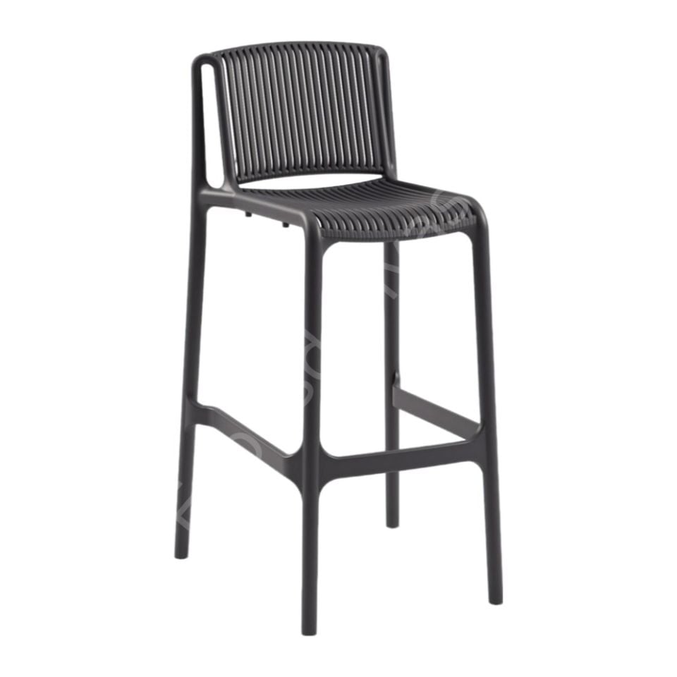 Tropik PP Plastik Bar Sandalyesi 75 cm - Antrasit