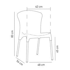 Stella Alüminyum Ayaklı PP Plastik Sandalye Sarı