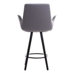 Begüm Ahşap Ayaklı Bar Sandalyesi Gri - 65 cm