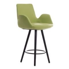 Begüm Ahşap Ayaklı Bar Sandalyesi A.Yeşil - 65 cm