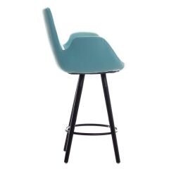 Begüm Ahşap Ayaklı Bar Sandalyesi Turkuaz - 65 cm