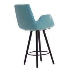 Begüm Ahşap Ayaklı Bar Sandalyesi Turkuaz - 65 cm