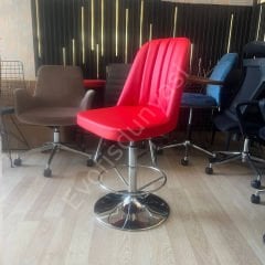 Ditha Çemberli Bar Sandalyesi Siyah Deri