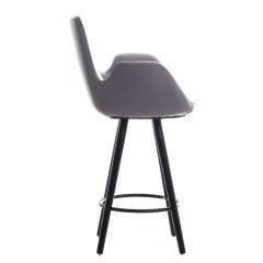 Begüm Ahşap Ayaklı Bar Sandalyesi Gri - 75 cm