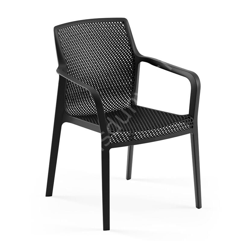 Briza PP Kollu Dış Mekan Sandalyesi Siyah