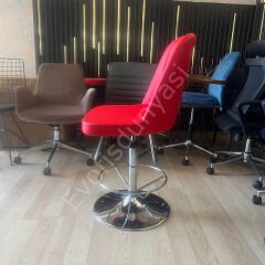 Ditha Çemberli Bar Sandalyesi Kırmızı Deri