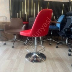 Ditha Çemberli Bar Sandalyesi Kırmızı Deri