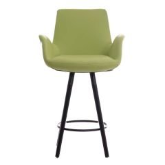 Begüm Ahşap Ayaklı Bar Sandalyesi A.Yeşil - 75 cm