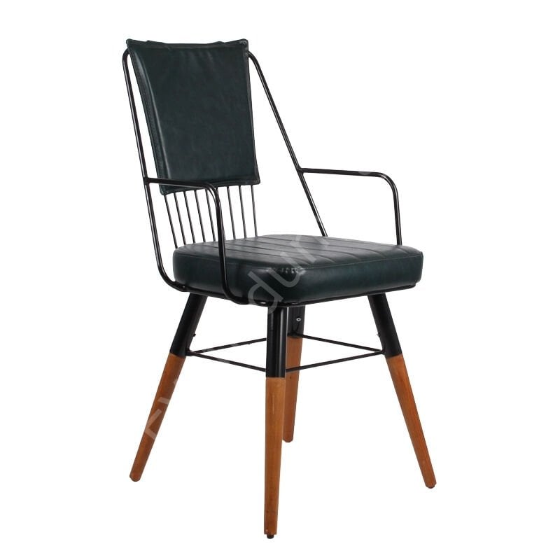 Pery Kollu Ahşap Ayaklı Tel Sandalye