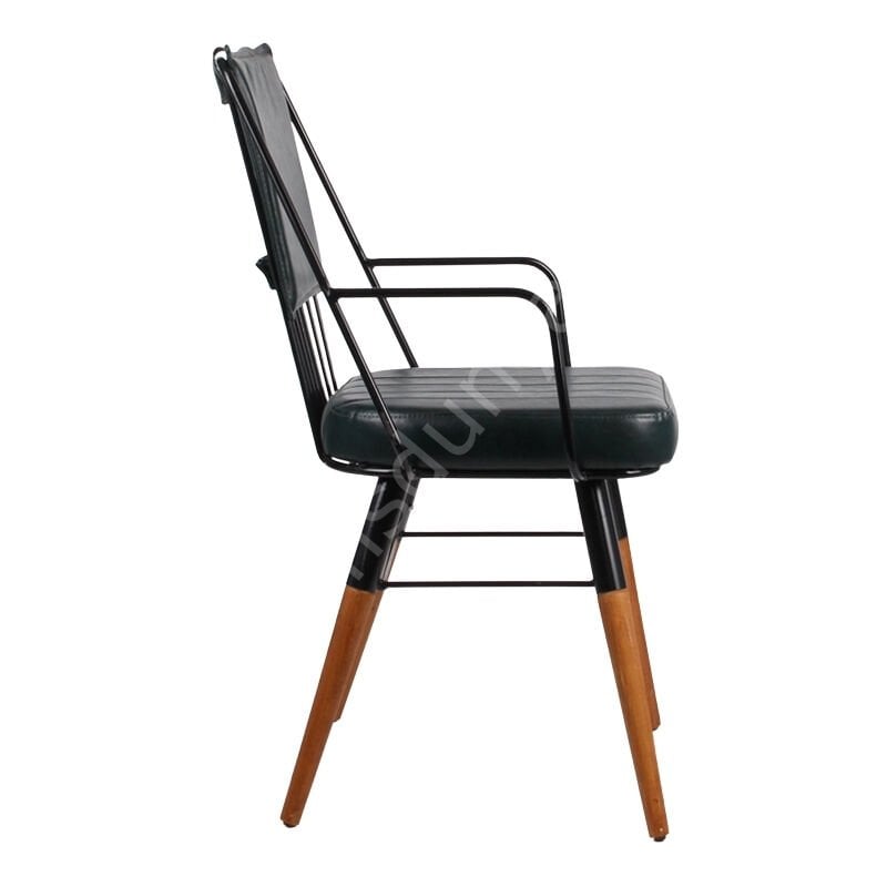 Pery Kollu Ahşap Ayaklı Tel Sandalye