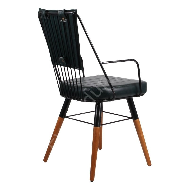 Pery Kollu Ahşap Ayaklı Tel Sandalye