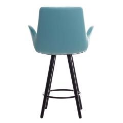 Begüm Ahşap Ayaklı Bar Sandalyesi Turkuaz - 75 cm