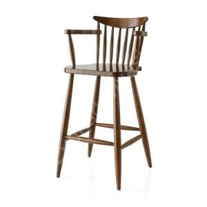 Kırlangıç Kollu Ahşap Bar Sandalyesi