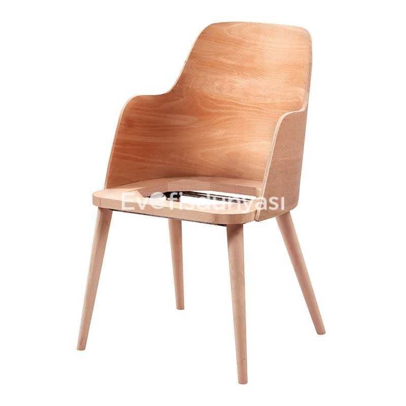 Ham Papel Lup Kollu Ahşap Sandalye