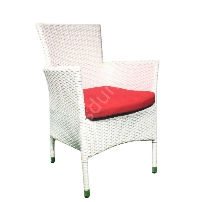 Rattan Örgülü Bahçe Koltuğu Beyaz
