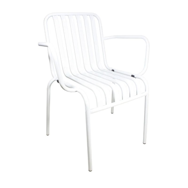 Espresso Kollu Metal Sandalye Beyaz