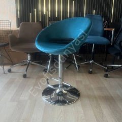 Song Boru Ayaklı Bar Sandalyesi Petrol Yeşil