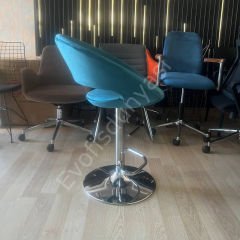 Song Boru Ayaklı Bar Sandalyesi Petrol Yeşil