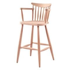 Ham Kırlangıç Kollu Ahşap Bar Sandalyesi
