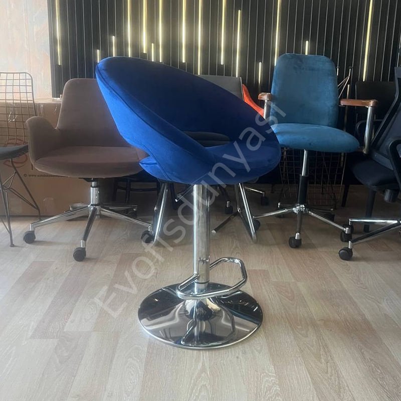 Song Boru Ayaklı Bar Sandalyesi Lacivert