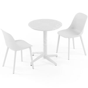 Moon Ø60 2 Kişilik Sabit Kafe Masa Takımı Bej