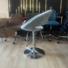 Song Boru Ayaklı Bar Sandalyesi Bej Kaşe Kumaş