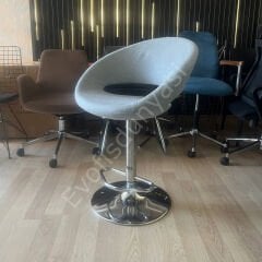 Song Boru Ayaklı Bar Sandalyesi Bej Kaşe Kumaş