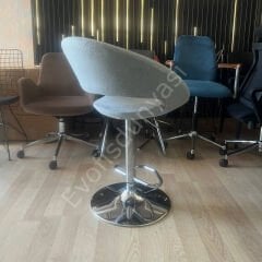 Song Boru Ayaklı Bar Sandalyesi Bej Kaşe Kumaş