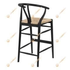 Wishbone Hasırlı Bar Sandalyesi
