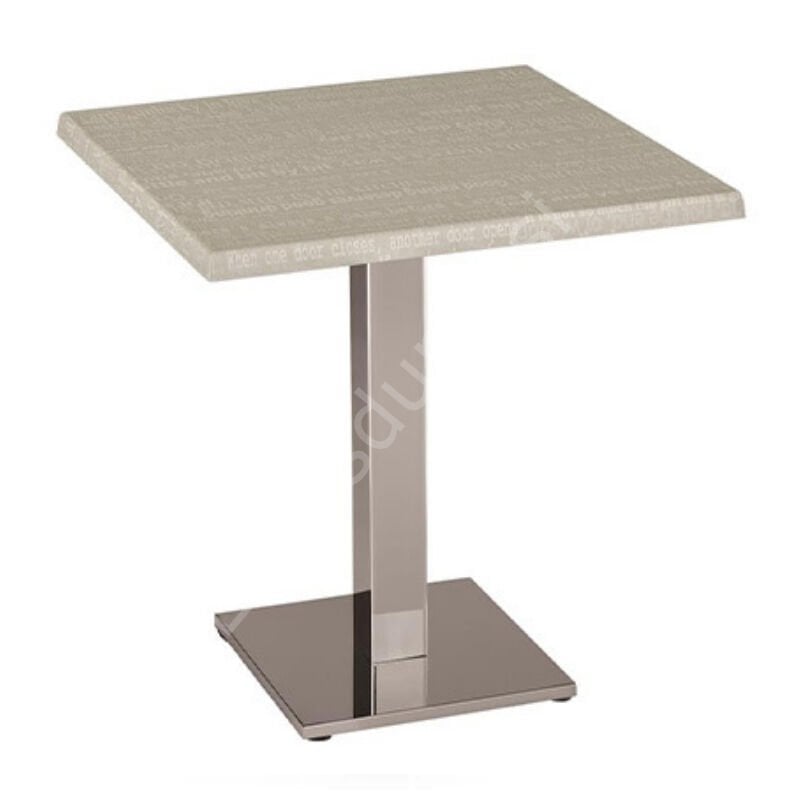 70x70 Kare Krom Ayaklı Verzalit Kafe Masası