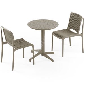 Moon Ø60 2 Kişilik Tropik Sabit Kafe Masa Takımı Bej