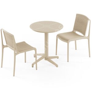 Moon Ø60 2 Kişilik Tropik Sabit Kafe Masa Takımı Antrasit