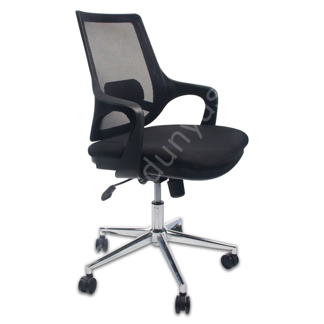 Regal Krom Ayaklı Çalışma Koltuğu Siyah