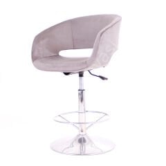 Ciro Çemberli Bar Sandalyesi Gri Kumaş