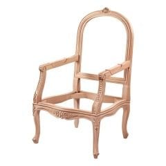 İnci Oymalı Ham Ahşap Berjer