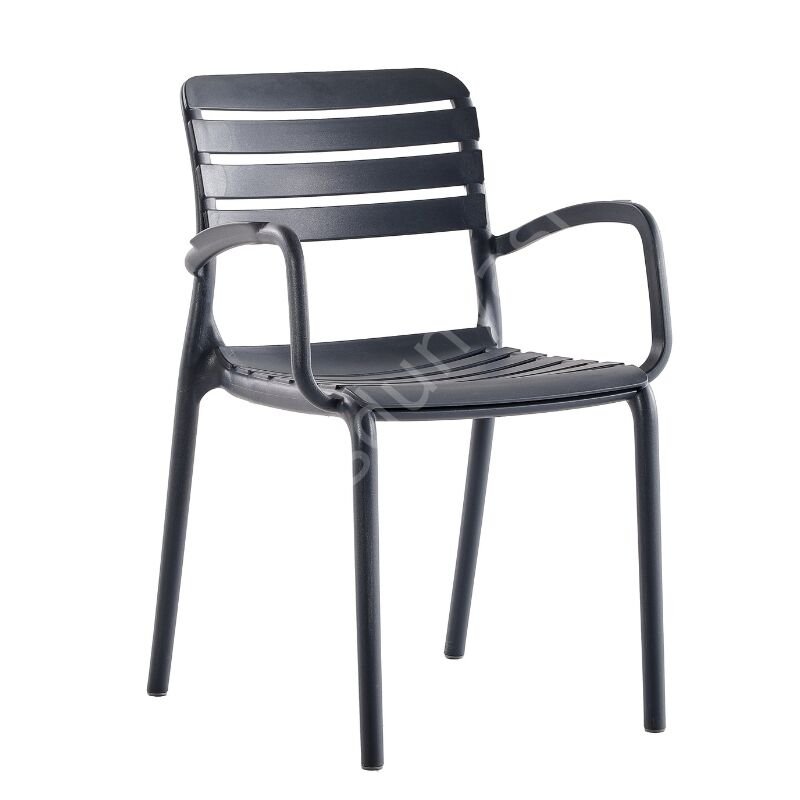 Ventolüx Kollu PP Plastik Sandalye Antrasit