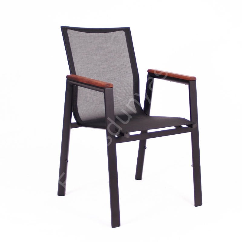 Look Fileli Dış Mekan Sandalyesi Siyah